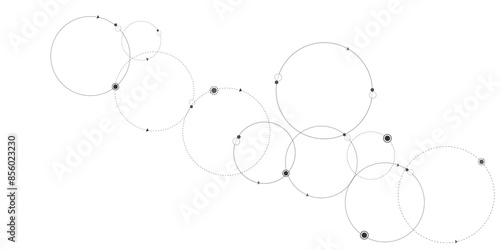 Vectors Geometric circuit dots and lines connection for communication technology and social network concept background.