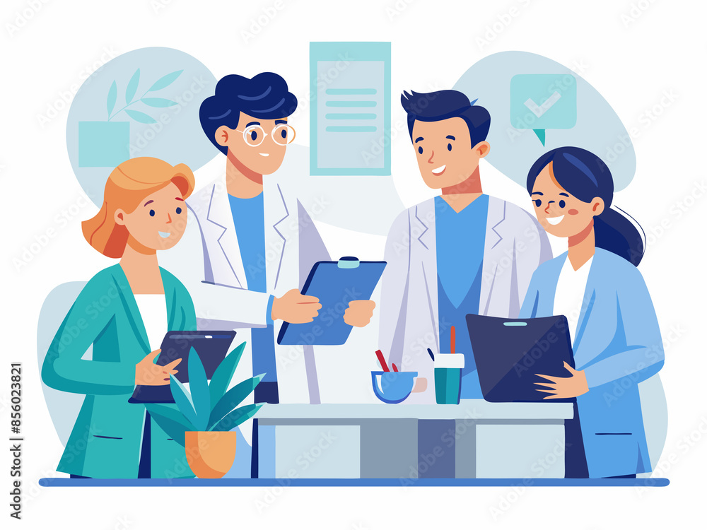 Team of doctors discussing a patient case Team of doctors discussing a patient case
