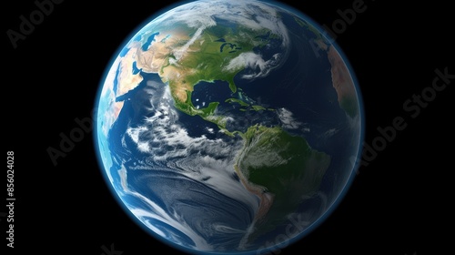 A beautiful shot of planet Earth from space, showing the Americas. The image is clear and detailed, and the colors are vibrant.