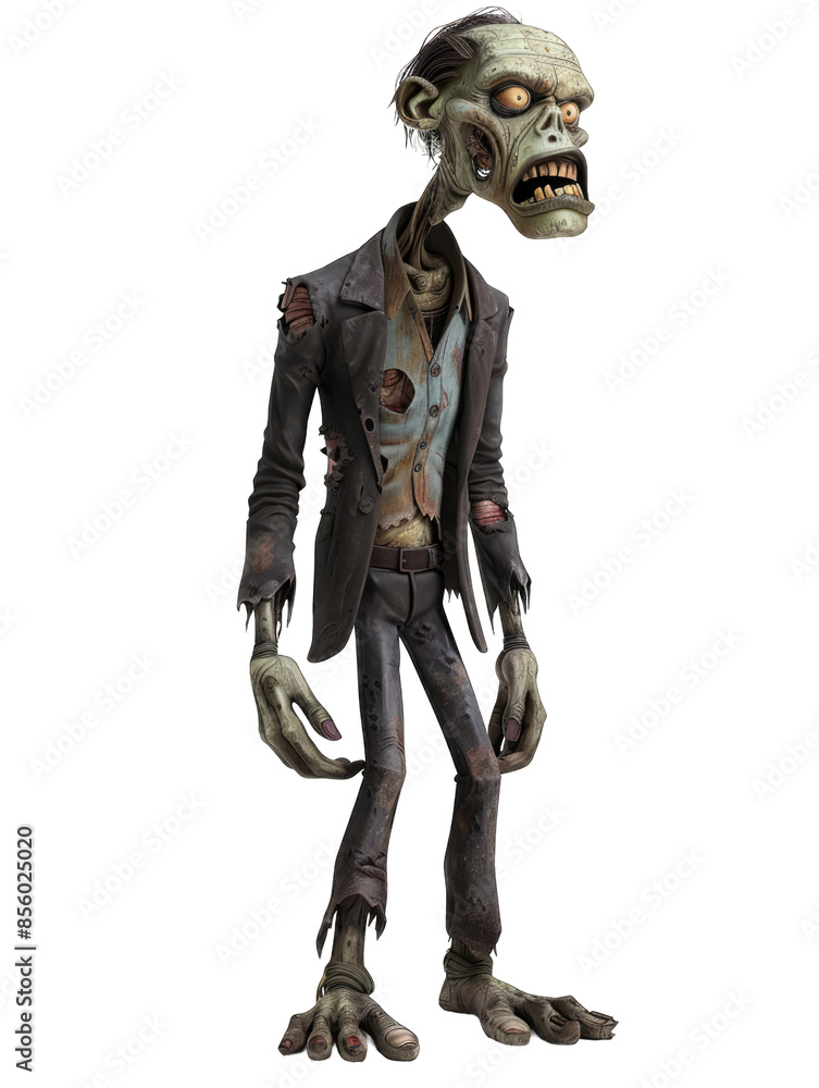 Fototapeta premium 3d zombie with a skull