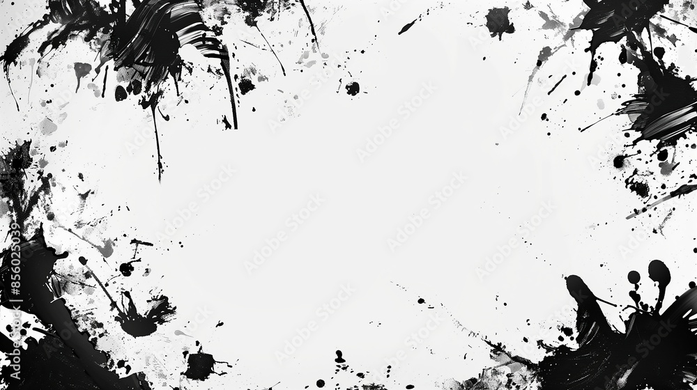 Abstract paint splatter frame background