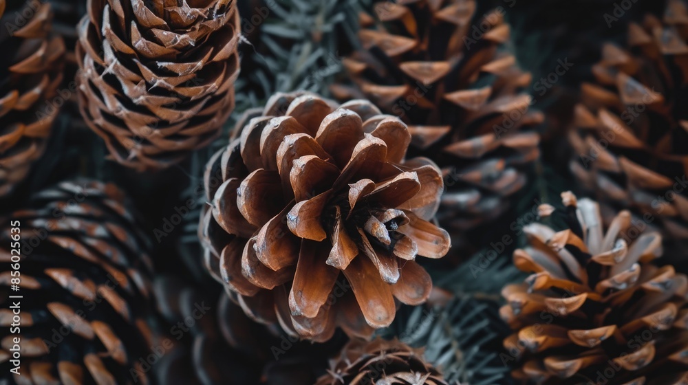Dried pine cones in a close up view for background Dried pine cones in a close up view for background
