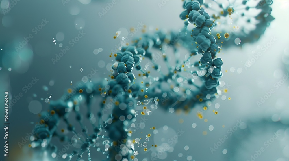 A microscopic journey through DNA molecules, revealing their intricate structure and the processes of DNA replication, isolated on a clean background A microscopic journey through DNA molecules, revealing their intricate structure and the processes of DNA replication, isolated on a clean background
