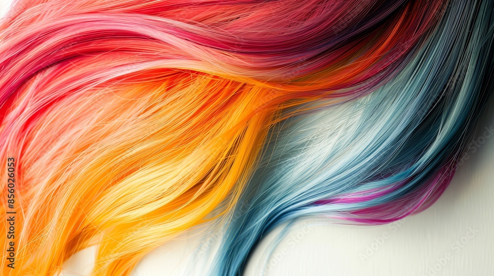 A vibrant hair color chart fan, showing a range of shades, set against a neutral background A vibrant hair color chart fan, showing a range of shades, set against a neutral background