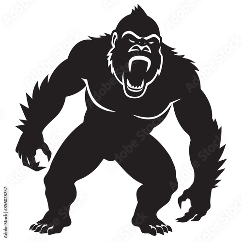 gorilla silhouettes vector illustration