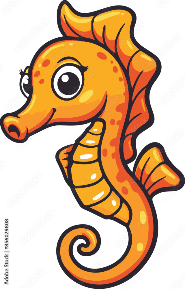 Fototapeta premium illustration of a cartoon Sea horse