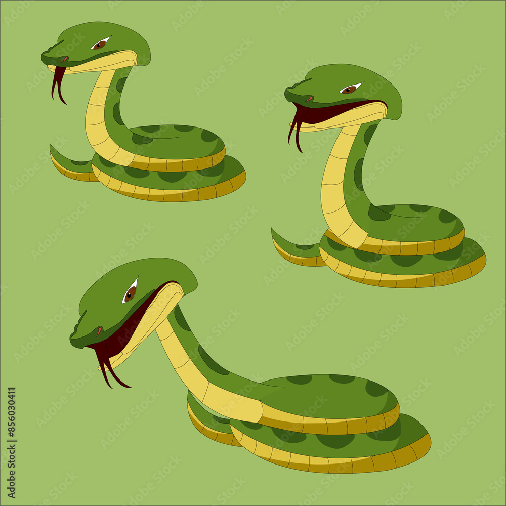 Naklejka premium 2d Game assets, character, enemy, snake, girl, boy