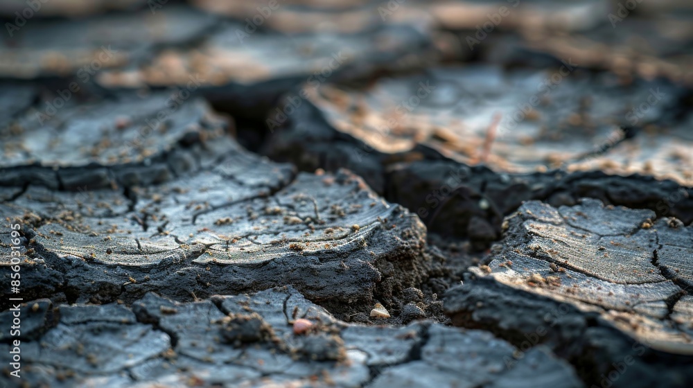 Close-up of cracked dry soil, signifying drought and climate change effects Close-up of cracked dry soil, signifying drought and climate change effects