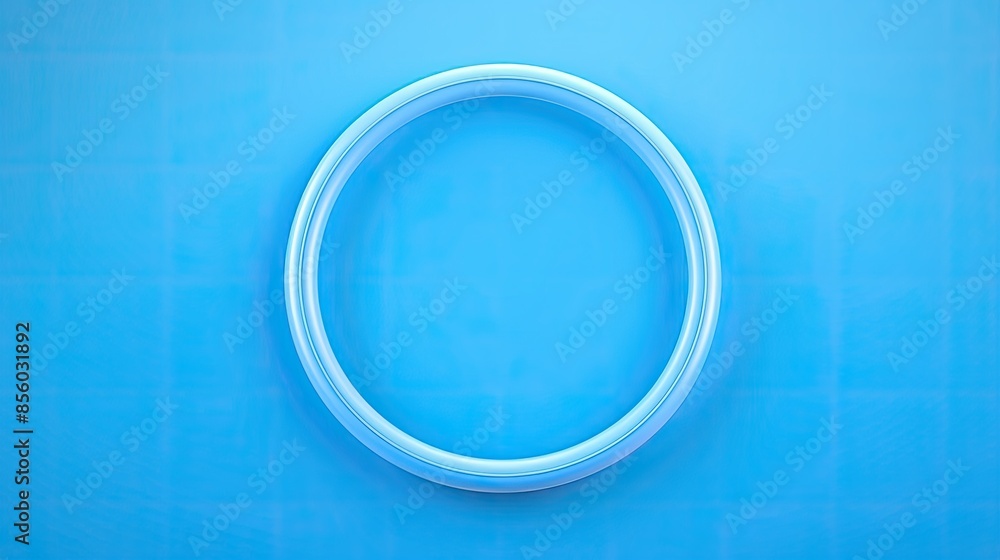 3D rendering illustration of a blue circle on a blue background. The circle is a simple geometric shape that is often used in art and design. 3D rendering illustration of a blue circle on a blue background. The circle is a simple geometric shape that is often used in art and design.