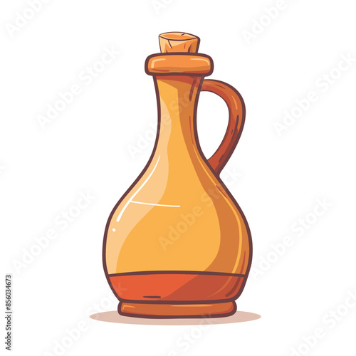 Olive oil bottle icon. Cartoon illustration of olive oil bottle vector icon for web design