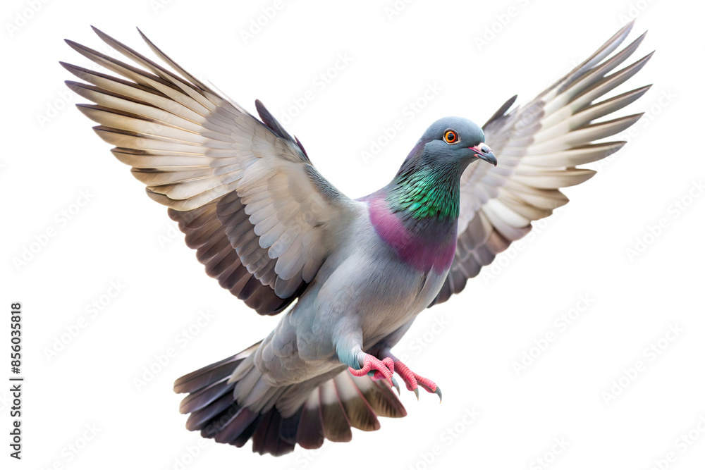 Obraz premium pigeon flying isolated on transparent background.