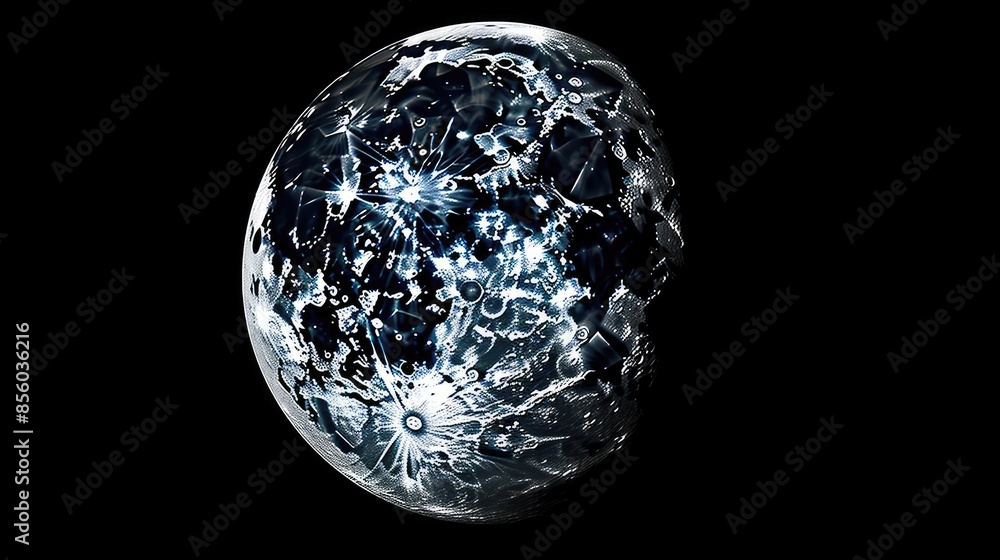 This is a beautiful and unique image of the moon. This is a beautiful and unique image of the moon.