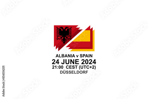 albania vs spain, 2024 football match, Vector illustration. Simple sports illustration.