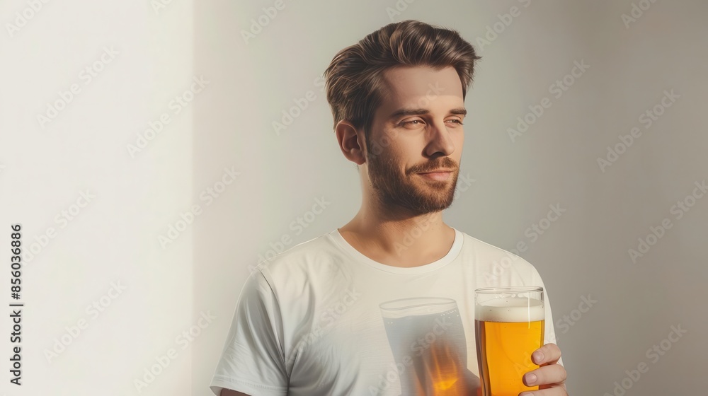 man holding a glass of beer in his hand man holding a glass of beer in his hand