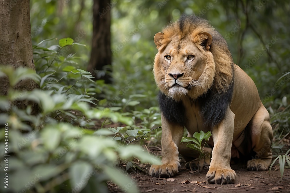 Fototapeta premium lion in the jungle