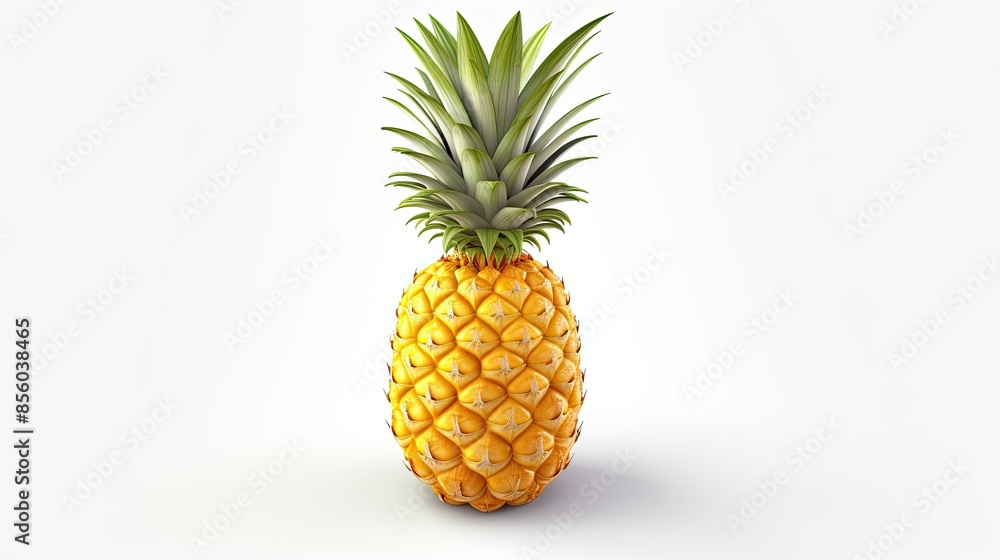 A delicious and nutritious pineapple, isolated on a white background. The perfect addition to any tropical-themed dish or drink. A delicious and nutritious pineapple, isolated on a white background. The perfect addition to any tropical-themed dish or drink.