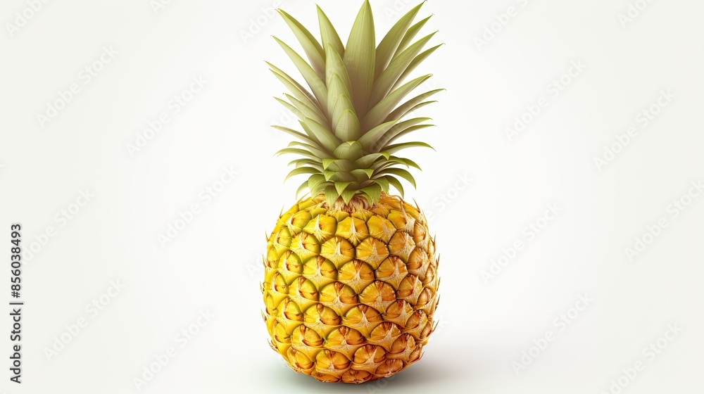 A delicious and nutritious pineapple, isolated on a white background. Perfect for adding a tropical touch to your next meal or snack. A delicious and nutritious pineapple, isolated on a white background. Perfect for adding a tropical touch to your next meal or snack.