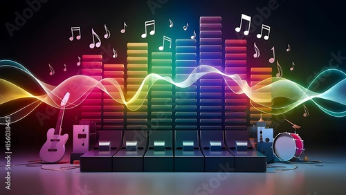 digital illustration of a music equalizer - 5