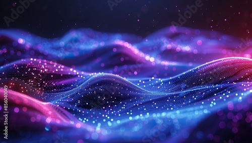 Abstract Neon Glow with Wavy Lines