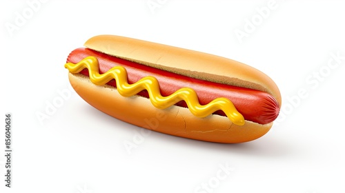 Hot dog isolated on white background. Fast food. photo