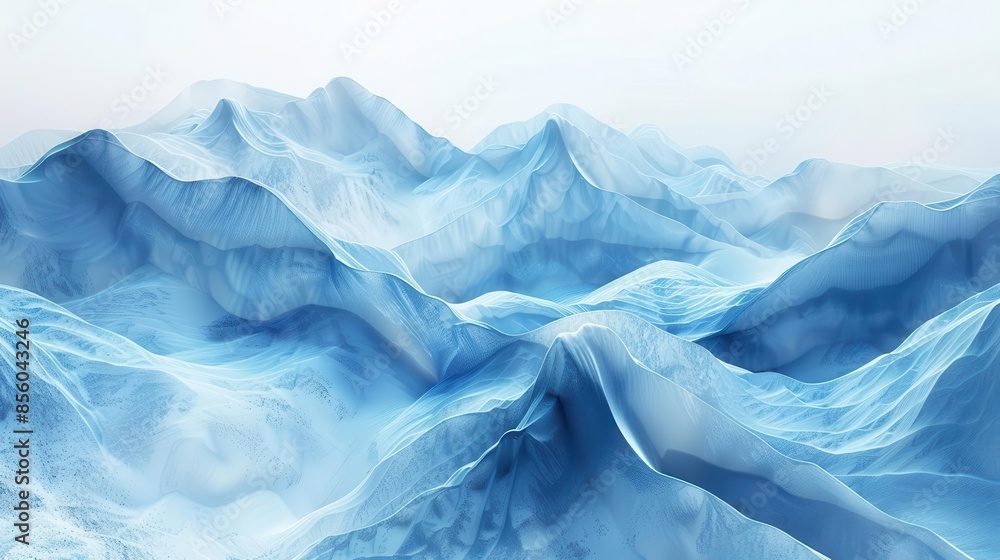 custom made wallpaper toronto digitalethereal winter snowscape with undulating blue hills wavy frozen ocean effect abstract 3d render