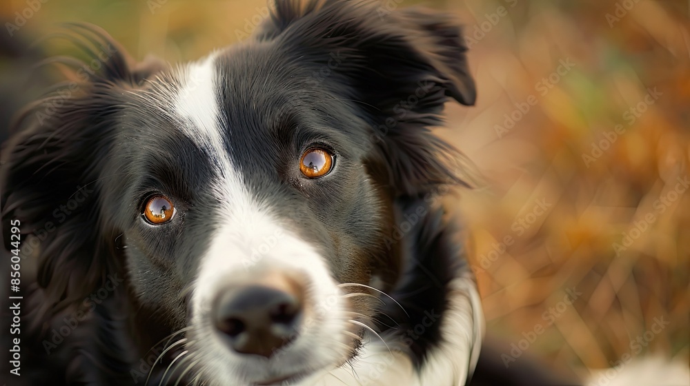 Border collie dog with head tilted, looking at the camera with an adorable, inquisitive expression Border collie dog with head tilted, looking at the camera with an adorable, inquisitive expression