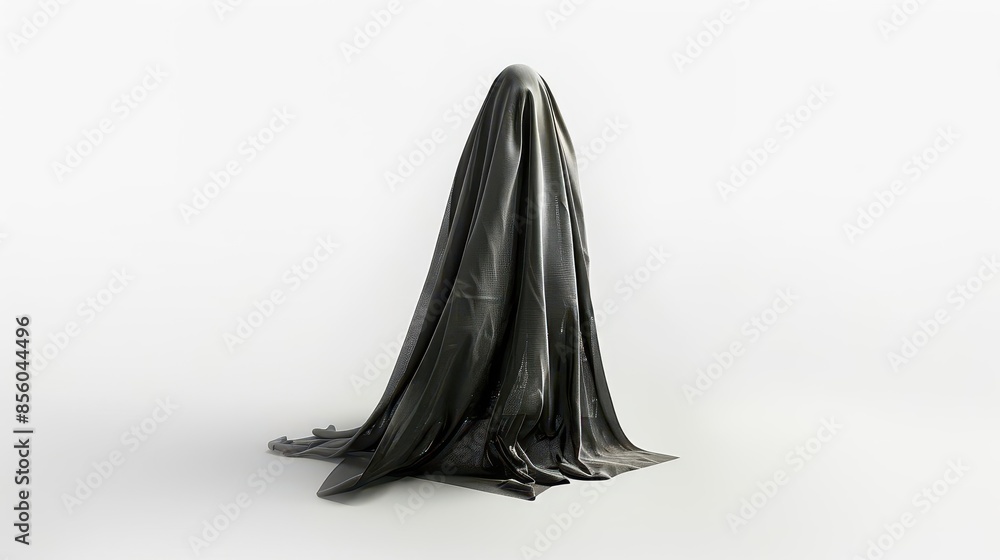 black cloth draped over a white background black cloth draped over a white background