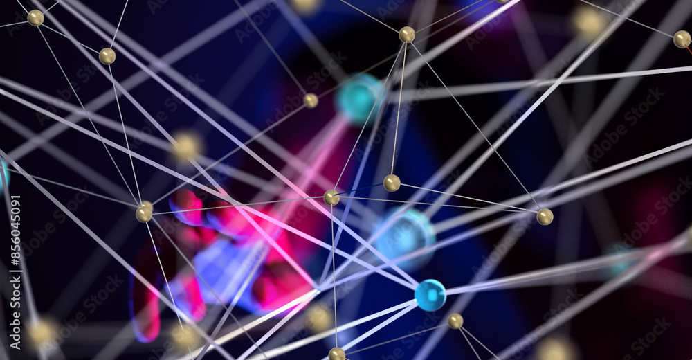 Global network. Blockchain. 3D illustration. Neural networks and artificial intelligence. Abstract Global network. Blockchain. 3D illustration. Neural networks and artificial intelligence. Abstract