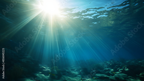 Wallpaper Mural Dark blue ocean surface seen from underwater Torontodigital.ca