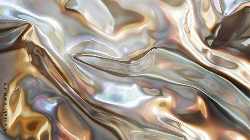 Abstract mother-of-pearl iridescent texture, opalescent, pearly, smooth, colorful, elegant, luxurious, shimmering. photo