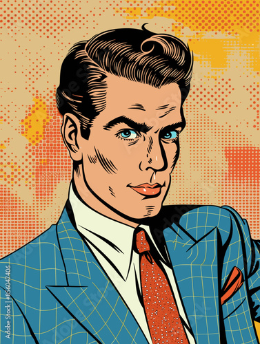 Businessman in comics style. Pop art retro vector illustration vintage kitsch