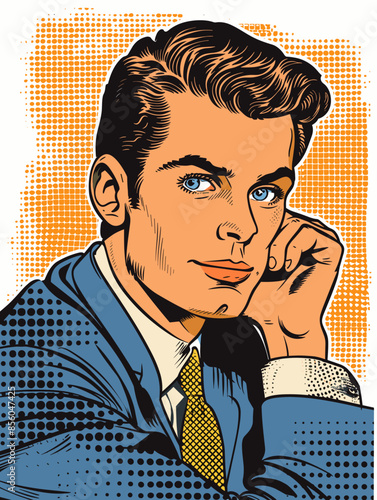 Businessman in comics style. Pop art retro vector illustration vintage kitsch