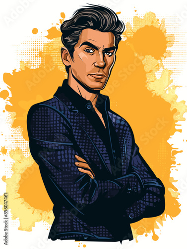Businessman in comics style. Pop art retro vector illustration vintage kitsch