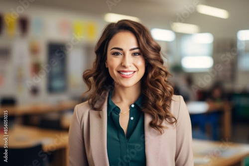 Wallpaper Mural Portrait of a smiling female teacher in classroom Torontodigital.ca