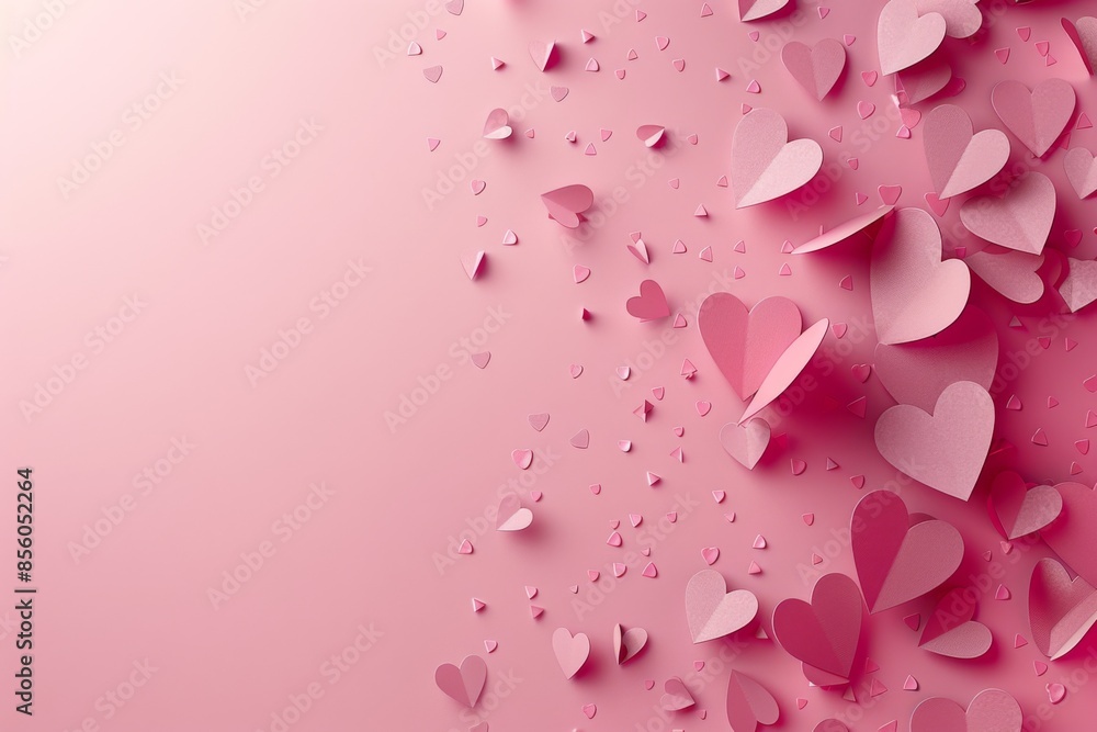 Pink Paper Hearts Pattern Pink Paper Hearts Pattern