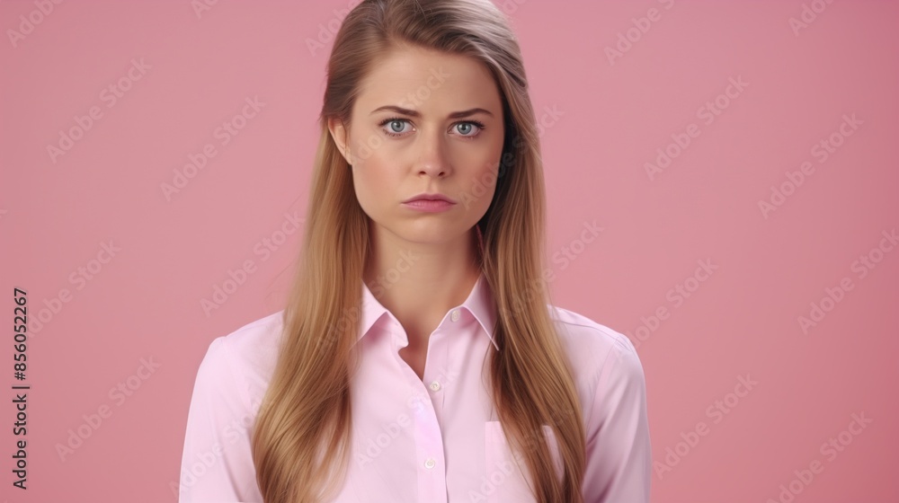 portrait of a woman with pink background portrait of a woman with pink background