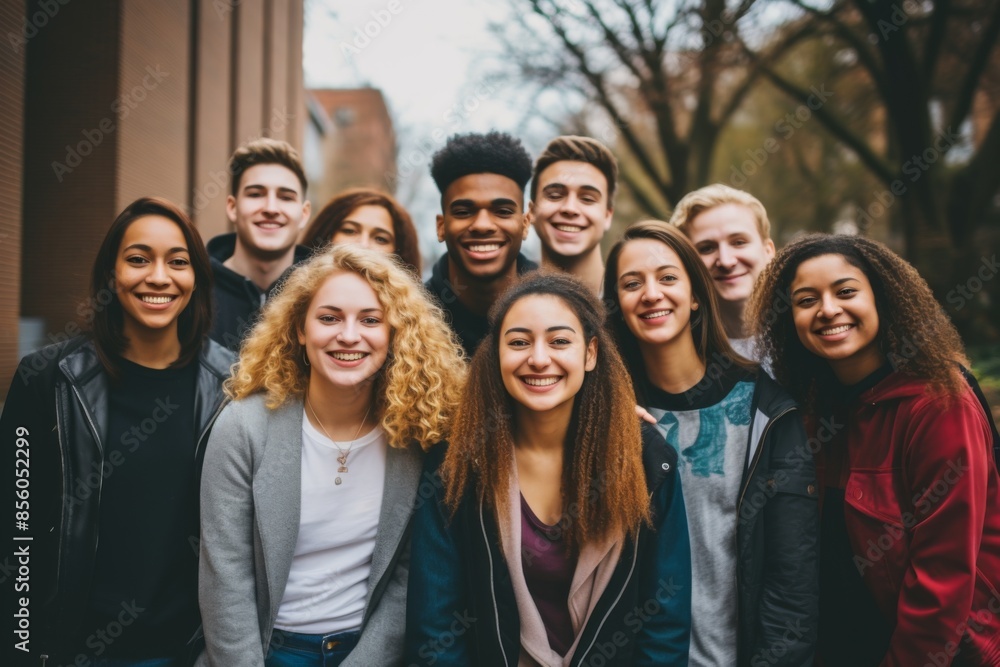 Portrait of diverse group of students on campus Portrait of diverse group of students on campus