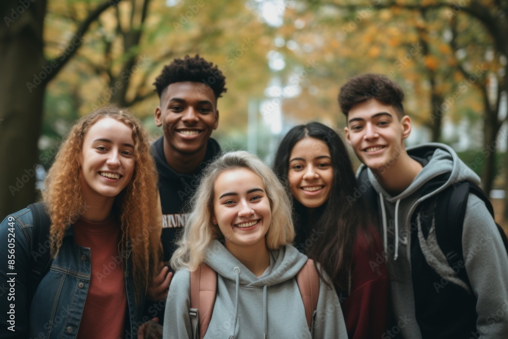 Portrait of diverse group of students on campus Portrait of diverse group of students on campus