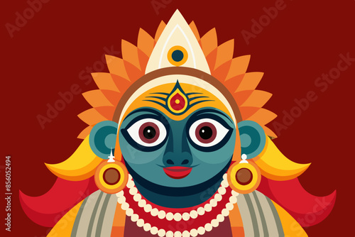 Indian god lord Jaganath rath yatra vector illustration