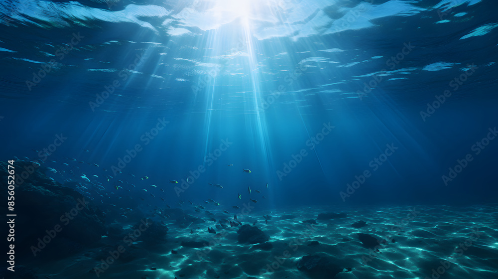 Dark blue ocean surface seen from underwater Dark blue ocean surface seen from underwater