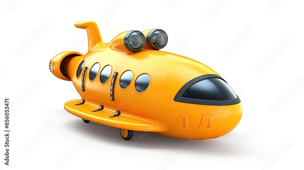 Cute cartoon submarine. 3d rendering. Cute cartoon submarine. 3d rendering.