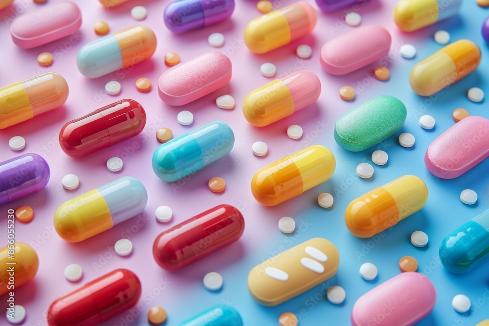 Colorful Pills and Medication Pattern Colorful Pills and Medication Pattern