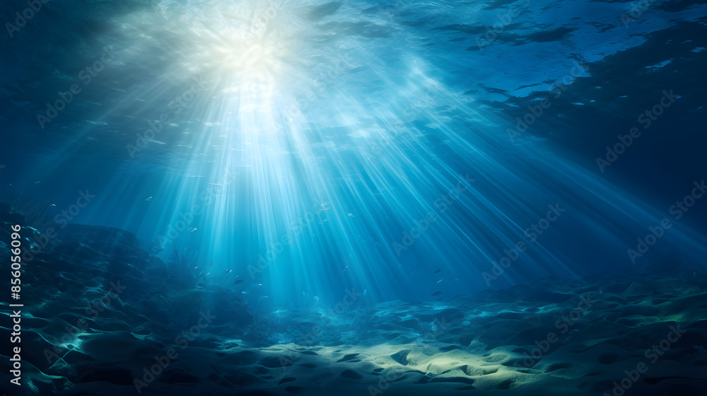 Dark blue ocean surface seen from underwater Dark blue ocean surface seen from underwater