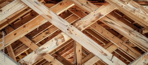 Wooden roof framework on st...