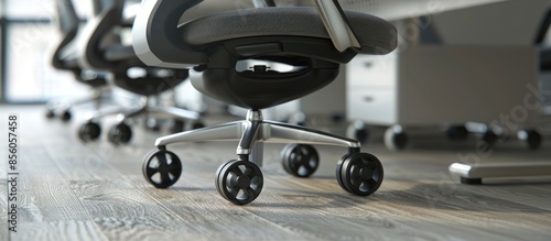 Wheels on the legs of offic...