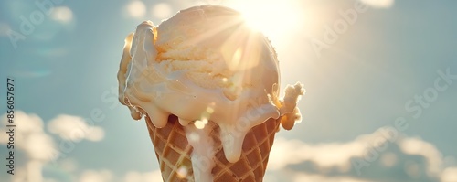 Melting Ice Cream Cone in I...