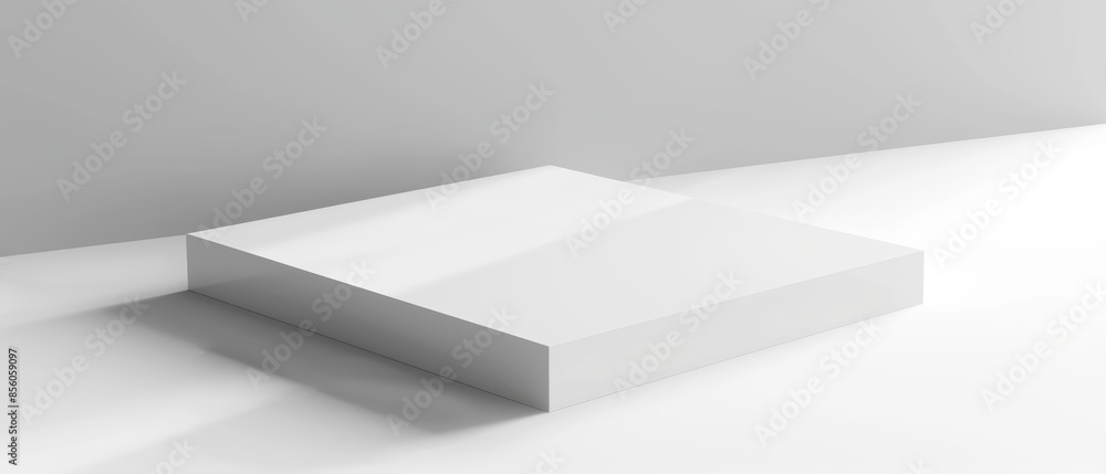 Minimalist white display podium against a light background, ideal for showcasing products and highlighting modern simplicity in design. Minimalist white display podium against a light background, ideal for showcasing products and highlighting modern simplicity in design.