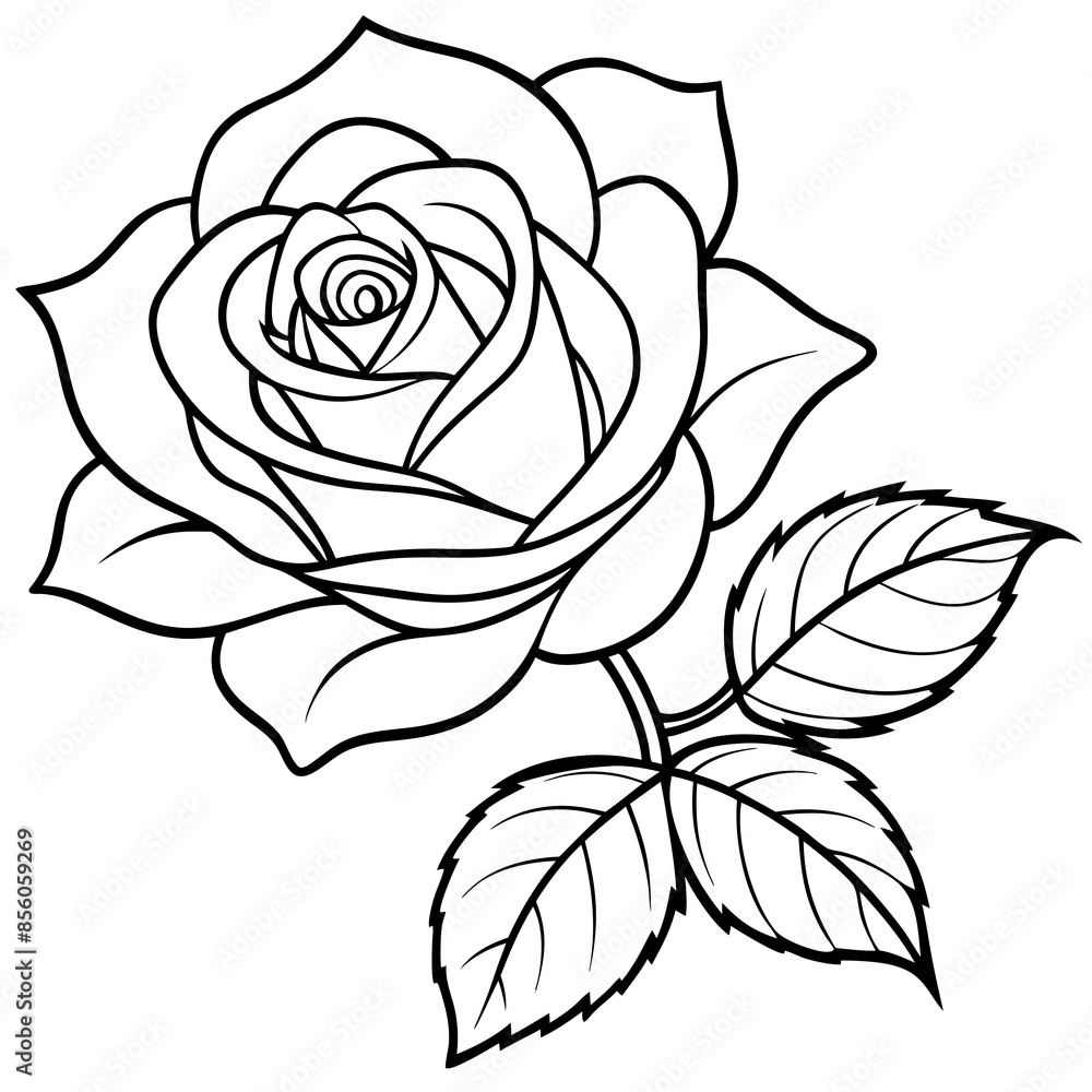 White rose illustration art White rose illustration art