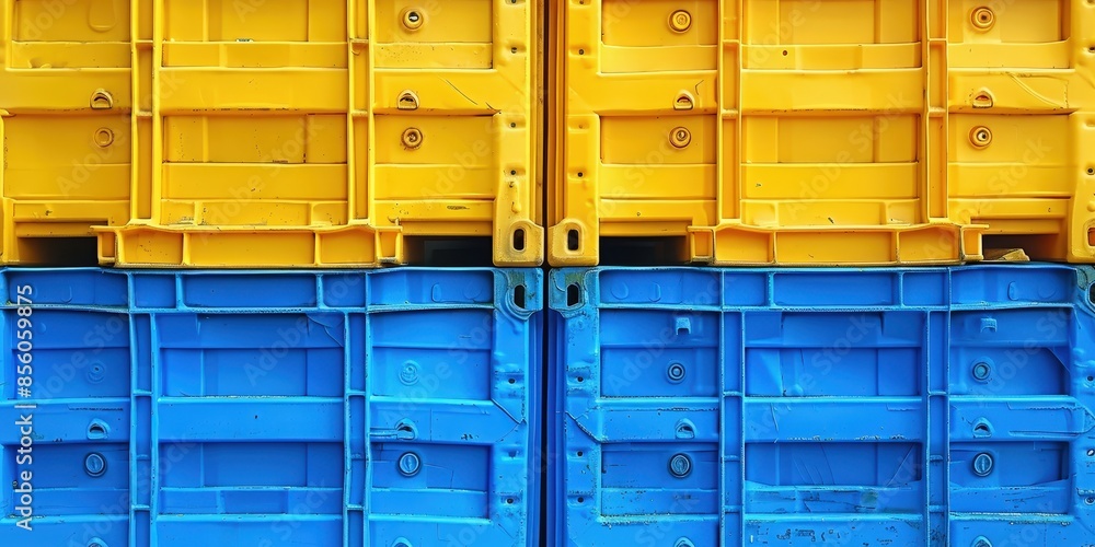 Blue and Yellow Plastic Storage Containers Blue and Yellow Plastic Storage Containers