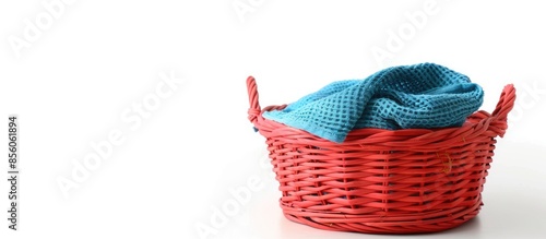 Clean cloth on red basket r...